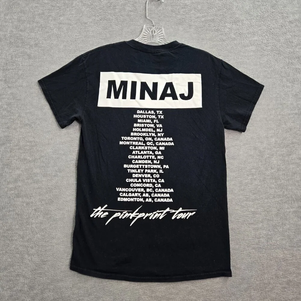 Nikki Minaj Women Shirt Small Black 2015‎ The Pink Print Tour Graphic Crew Tee